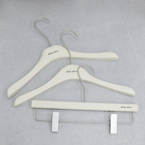 网红实木防滑衣架奶白服装店专用