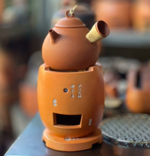 裕兴号围炉观火围炉煮茶红泥火炉 潮州工夫茶炭炉 橄榄碳炉煮茶器