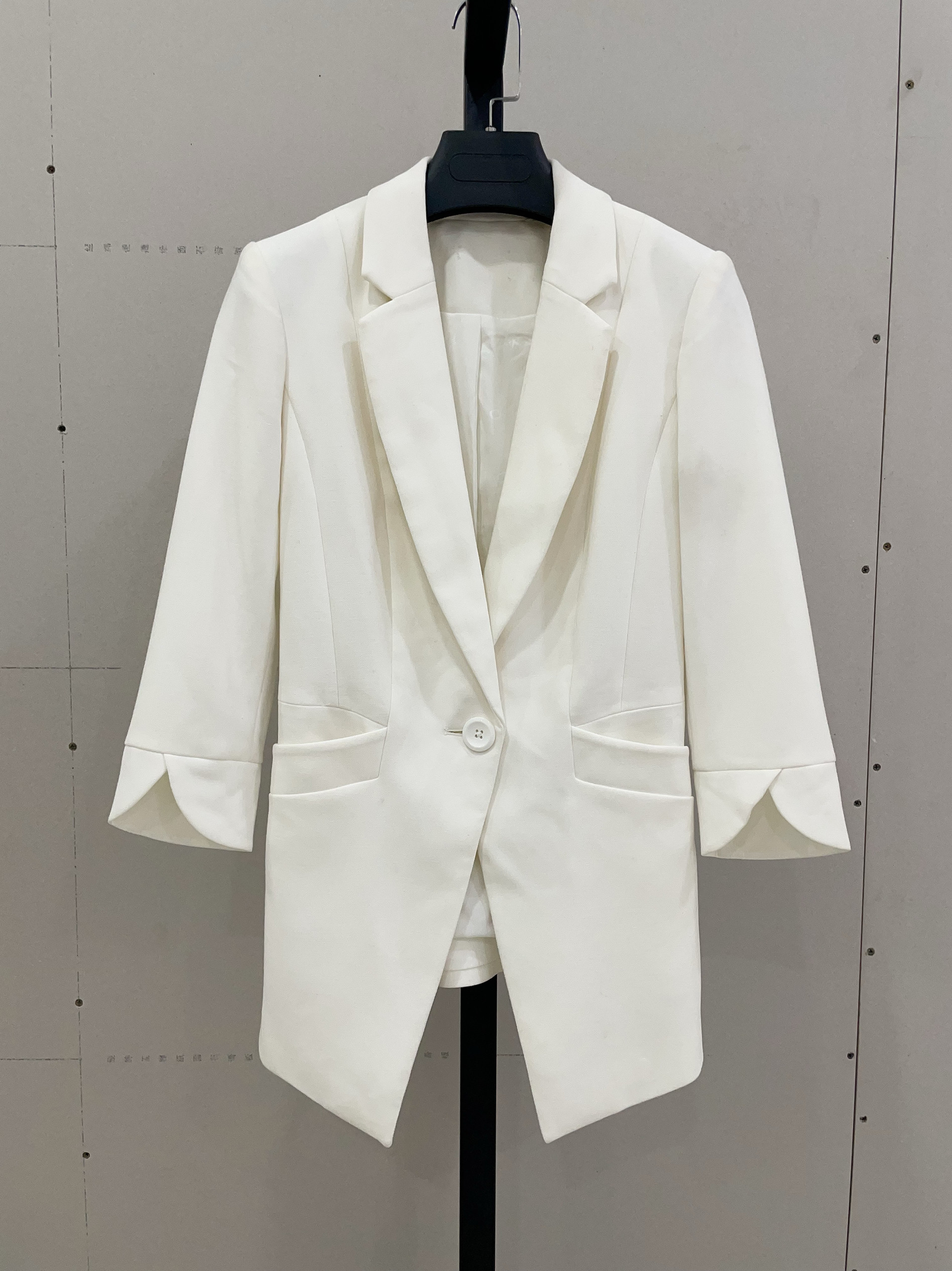 外单弹力西装外套宽松简约通勤时尚休闲西服上衣潮不等式白女纯色