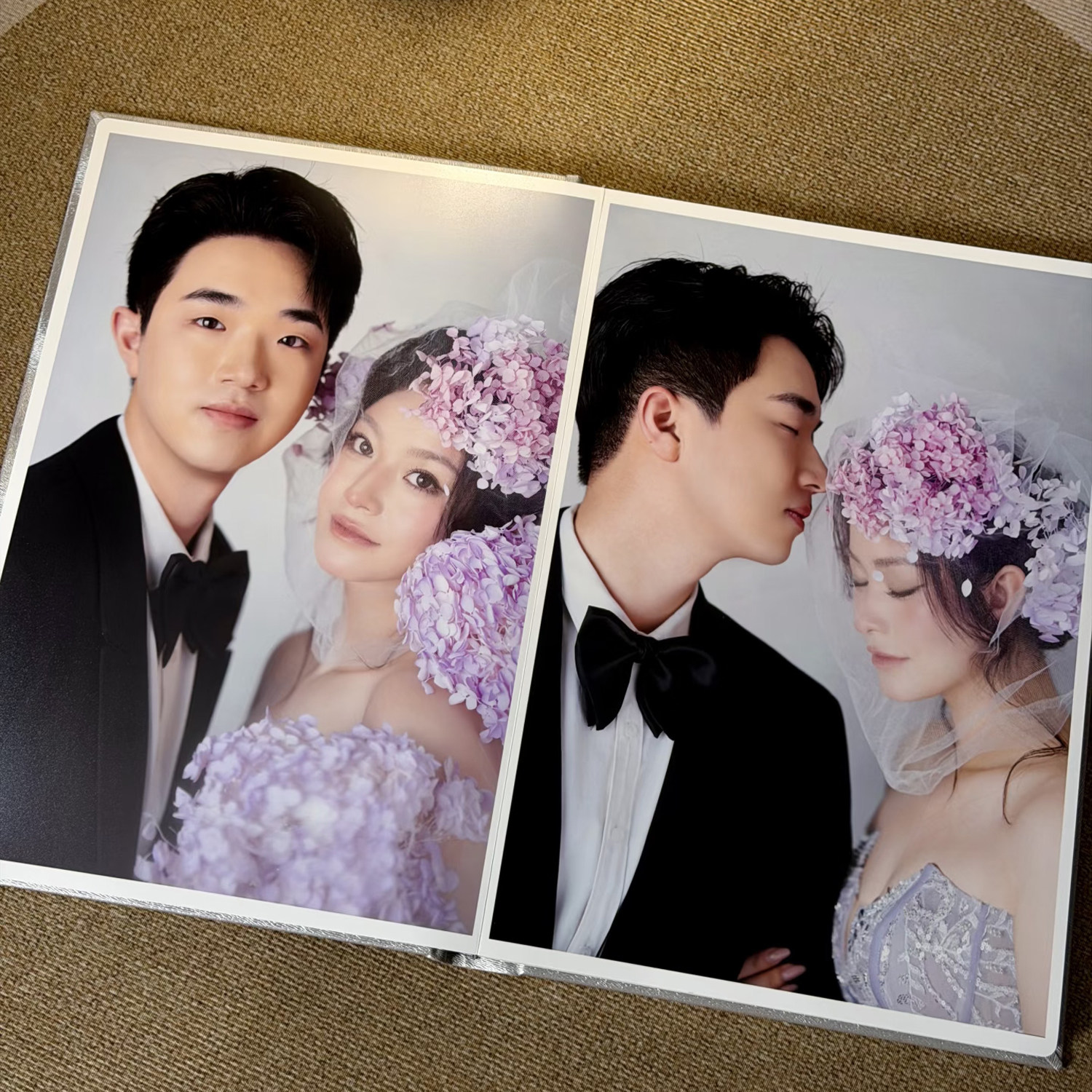 高档PU皮简约婚纱照结婚相册定制影楼情侣写真影集画册把宝宝儿童