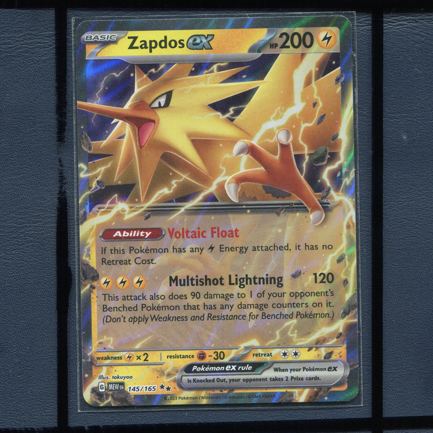宝可梦卡牌美版英文版国际版 151 闪电鸟EX MEW-145 RR zapdos