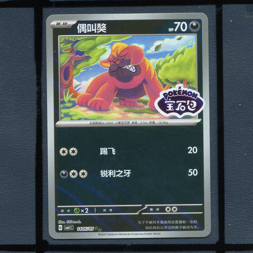 偶叫獒宝石包标CBB1C-1405宝可梦正版卡牌简中宝石包1弹