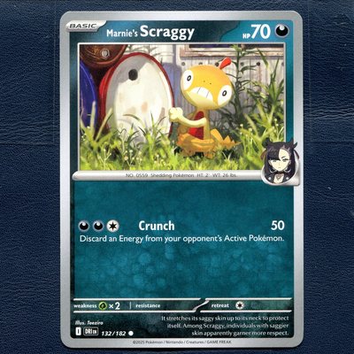 宝可梦正版卡牌 MARNIS`S SCRAGGY 马俐的滑滑小子 DRI-132 美版