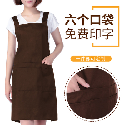 简约式可爱定制LOGO印字刺绣围裙