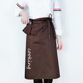 时尚 长款 可爱工作服务员男LOGO定制短 韩版 围裙半身围腰半截女日式