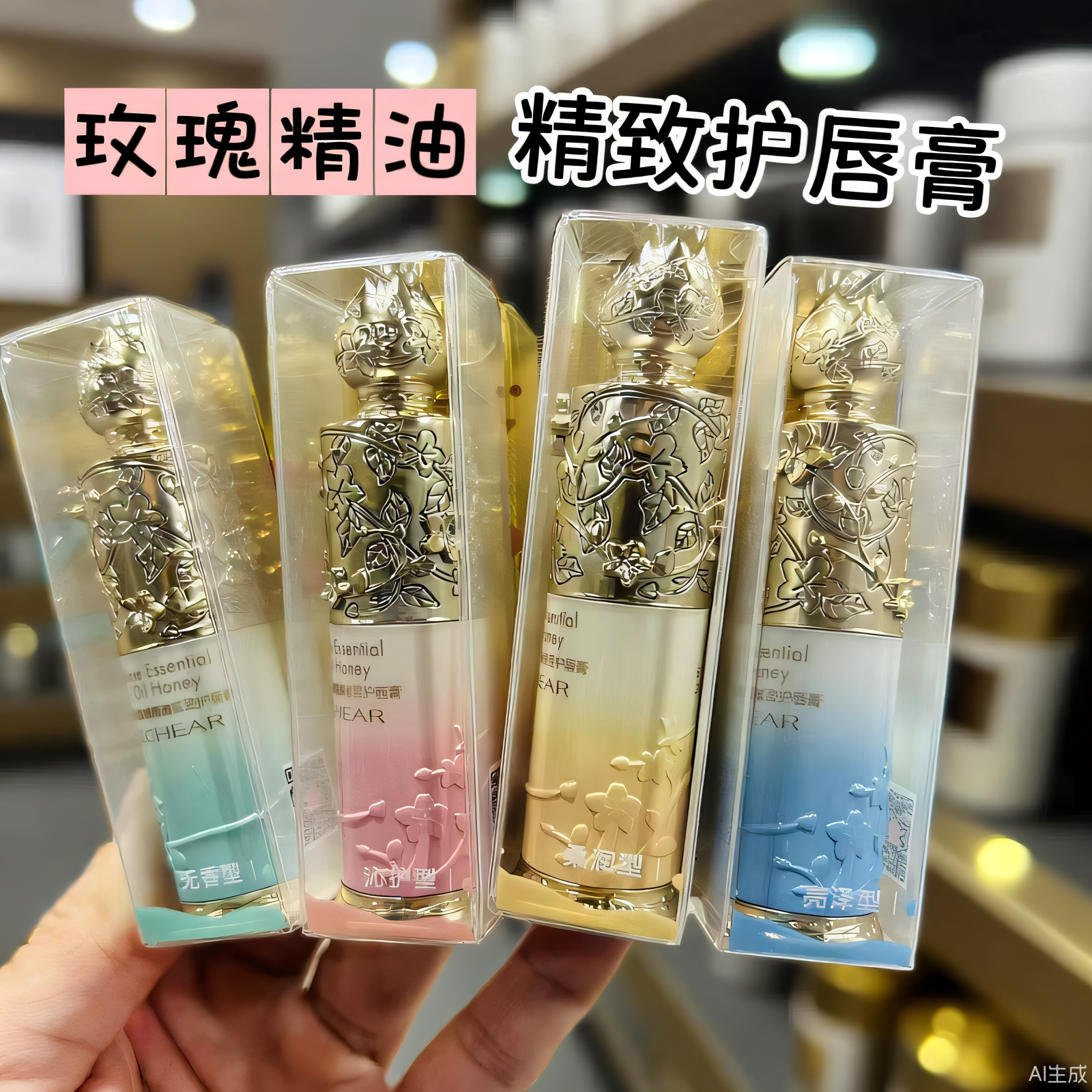 蕾琪玫瑰精油蜜盈护唇膏口红防干裂补水女士显白持久保湿润唇膏