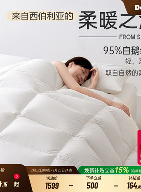 多喜爱羽绒被95白鹅绒被春秋被冬被加厚保暖被子被芯西伯利亚Y
