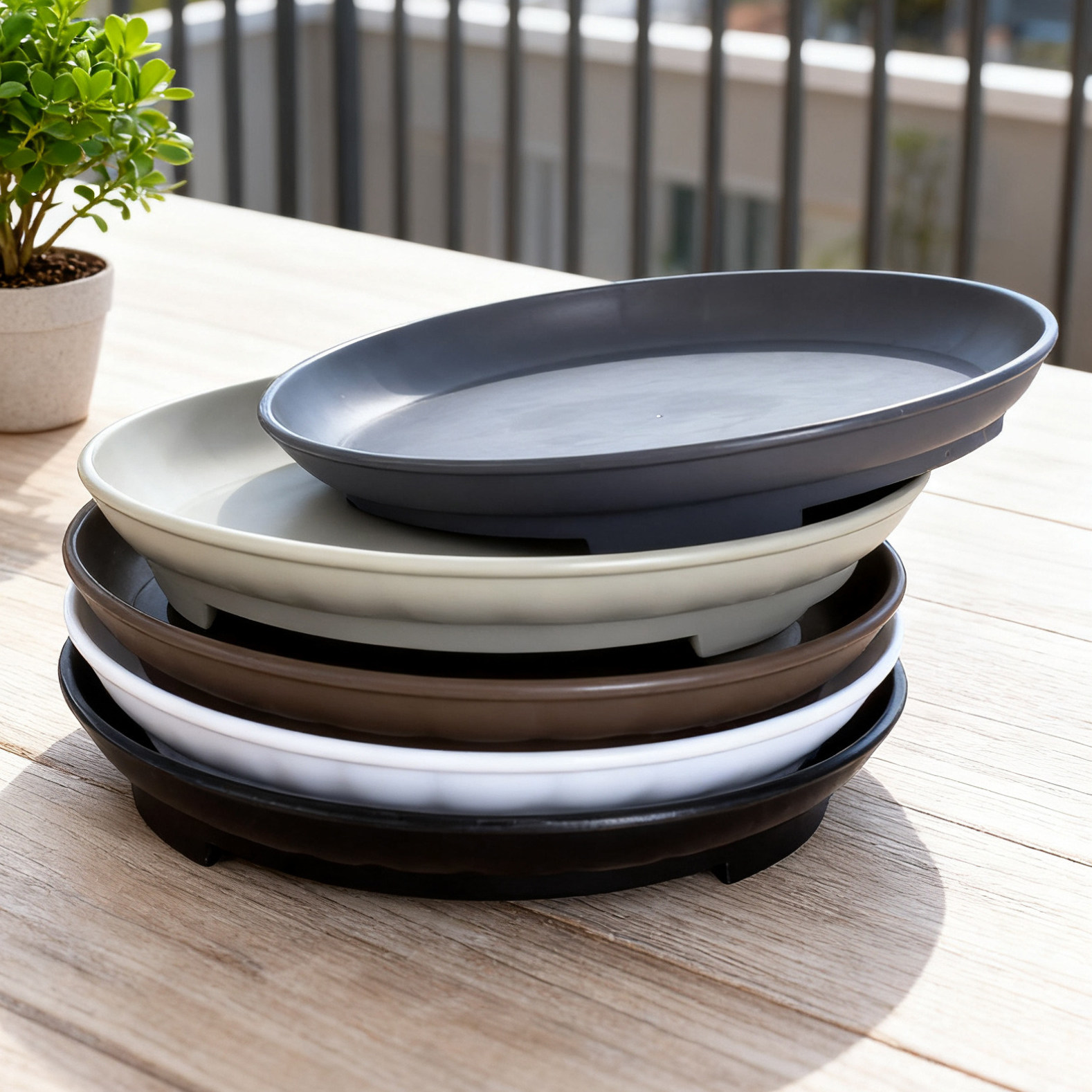 加高树脂花盆托盘底座塑料接水盘垫底花盘底托盆栽圆型大号特大号