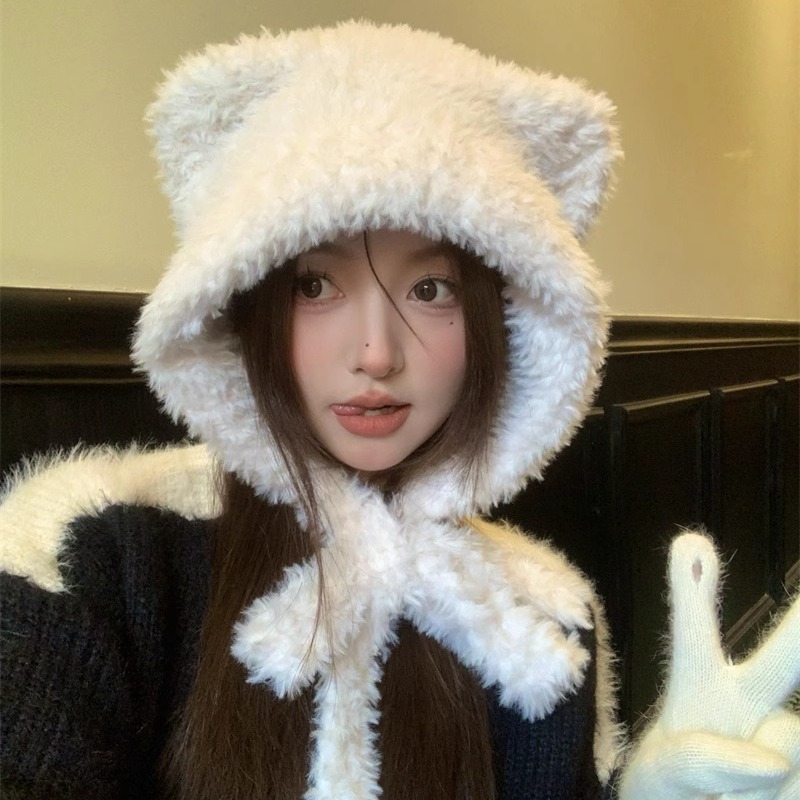毛线帽日常韩版女秋冬季毛绒