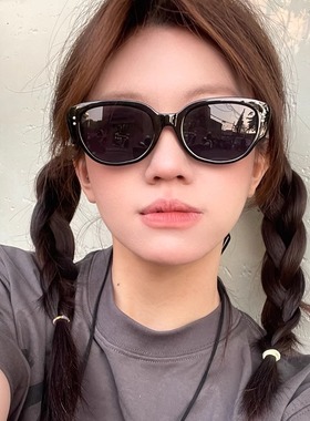 复古猫眼墨镜女款方圆脸高级感防晒防紫外线2025新款拍照太阳眼镜