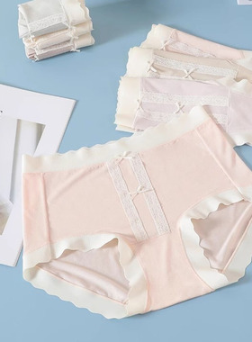 情美时100支莫代尔细腻柔软亲肤清淡优雅甜美配色女士内裤91032