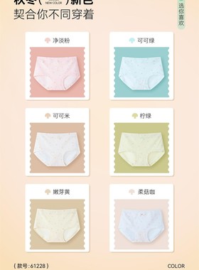 舒心雅琦秋冬新款爱你棉舒适透气蚕丝底裆抗菌女士内裤61228