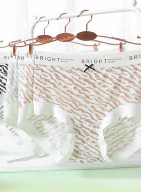 情美时新款凉爽丝滑飘飞速干雪花裤细腻柔软女士内裤20213
