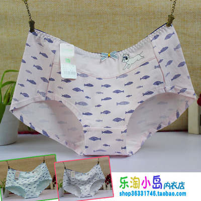 自然精梳棉卡通喵星人少女内裤