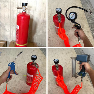 简单好用灭火器改装爆充器总成压把爆充真空胎机头总成含罐包邮