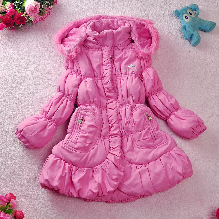 女童加绒棉衣冬装2025年新款洋气羽绒棉袄中长款外套冬季儿童棉服