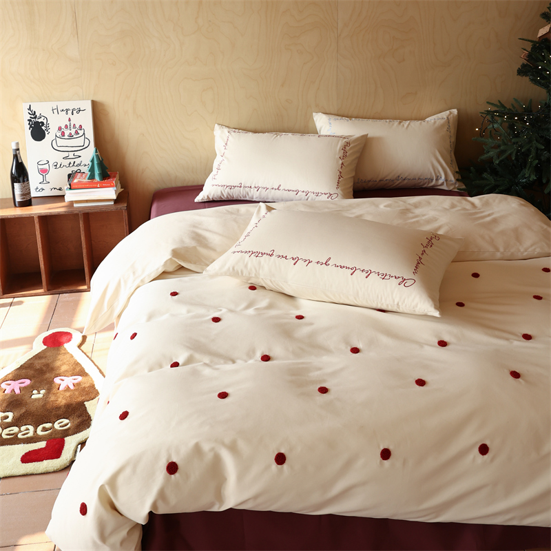 甜美爱心100支婴儿棉磨毛四件套