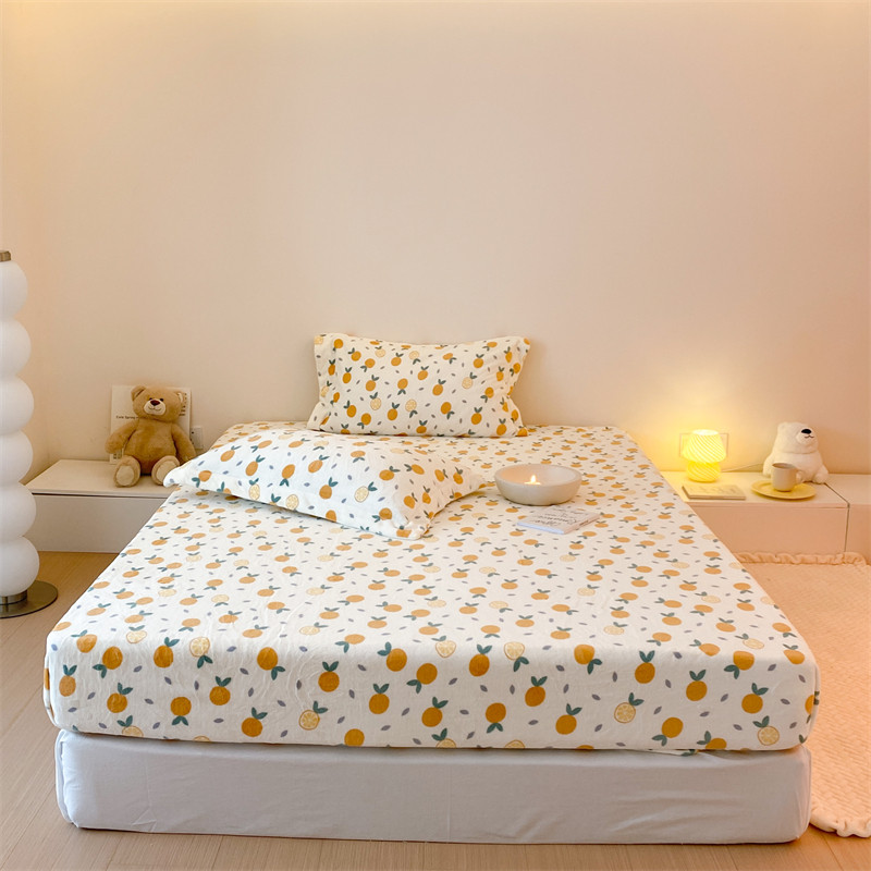 加厚少女田园风牛奶绒床笠单品超柔保暖短绒儿童卡通床单床笠单卖
