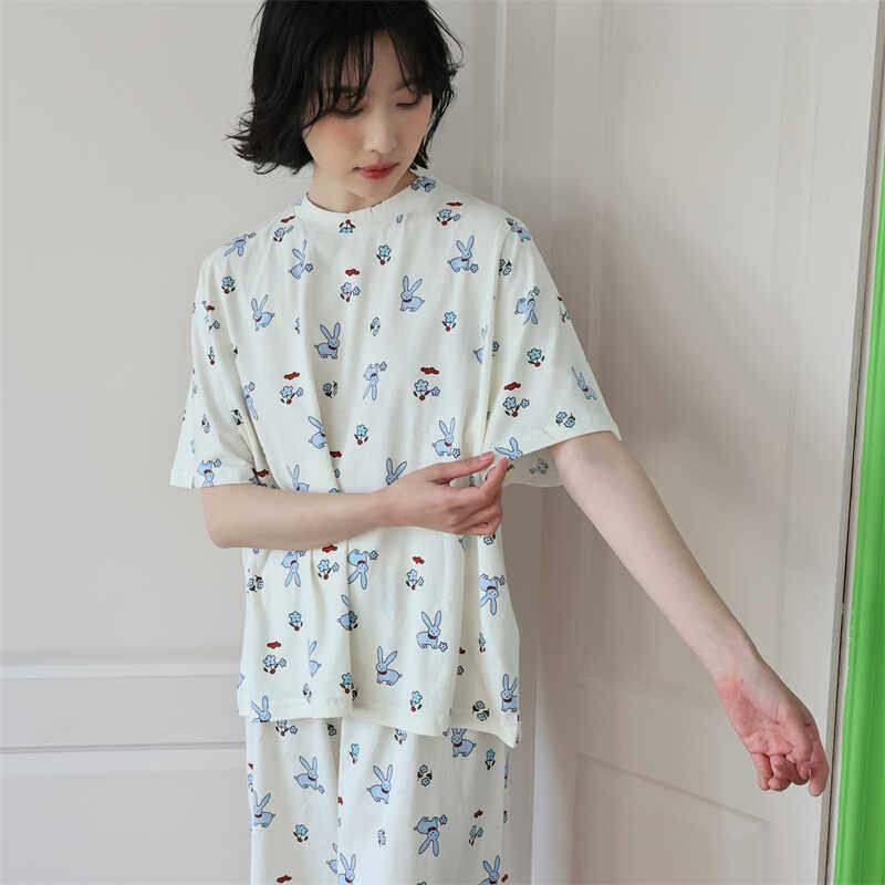 少女心春秋薄款针织棉家居服夏季
