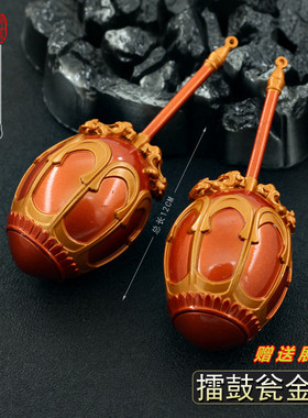 隋唐英雄传周边 李元霸擂鼓瓮金锤实心金属兵器模型合金武器摆件