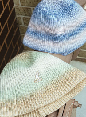 袋鼠KANGOL STRIPE KNIT BUCKET针织彩虹渐变钟形帽盆帽渔夫帽子
