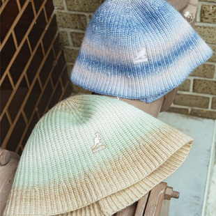 BUCKET针织彩虹渐变钟形帽盆帽渔夫帽子 KNIT 袋鼠KANGOL STRIPE
