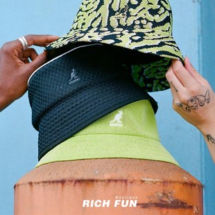 袋鼠春夏新款 Bin 网眼遮阳防晒百搭钟型水桶帽渔夫帽 Mesh Kangol