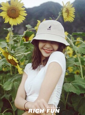 Kangol Washed Bucket Hat袋鼠王一博Lisa同款纯棉防晒平顶渔夫帽