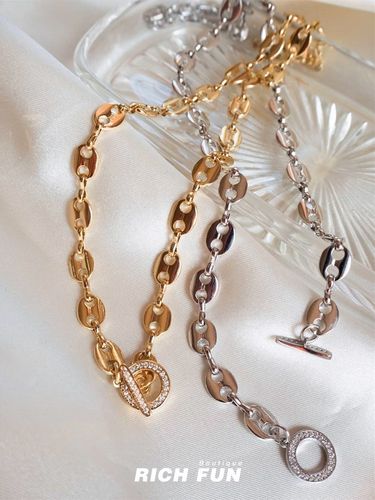 美国女式可爱猪鼻锁扣项链锁骨链