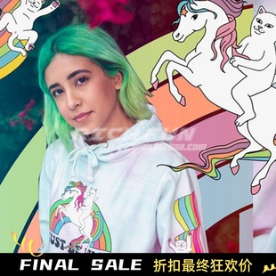 Little hoodie贱猫彩虹独角兽男女连帽卫衣帽衫 Nerm RIPNDIP