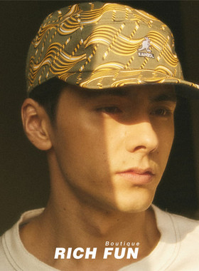 KANGOL Facewave REV 5Panel袋鼠22春夏新款条纹正反两面五片帽子