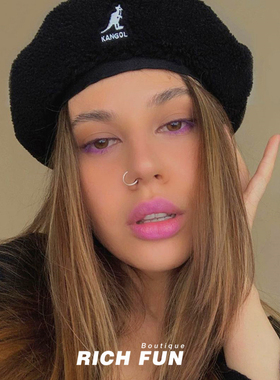 Kangol Beret袋鼠秋冬ins小众复古泰迪绒羊羔绒显脸小贝雷帽帽子