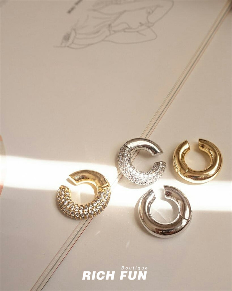 LUVAJ AMALFI EAR CUFF王心凌同款 镀金银单只圆圈耳骨夹耳扣耳夹