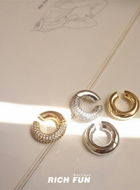 LUVAJ AMALFI EAR CUFF王心凌同款 镀金银单只圆圈耳骨夹耳扣耳夹