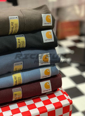 美国Carhartt k126卡哈特经典工装风纯棉宽松打底口袋长袖T恤男女