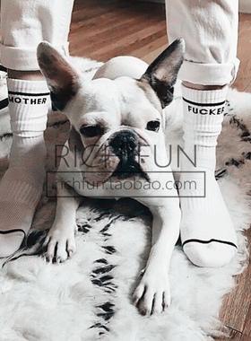 【现货】Mother Baby Steps 字母 mother fucker 运动 女款 袜子