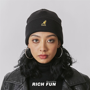 Pull KANGOL Acrylic Cuff 刺绣保暖棉帽冷帽针织帽子 On袋鼠经典
