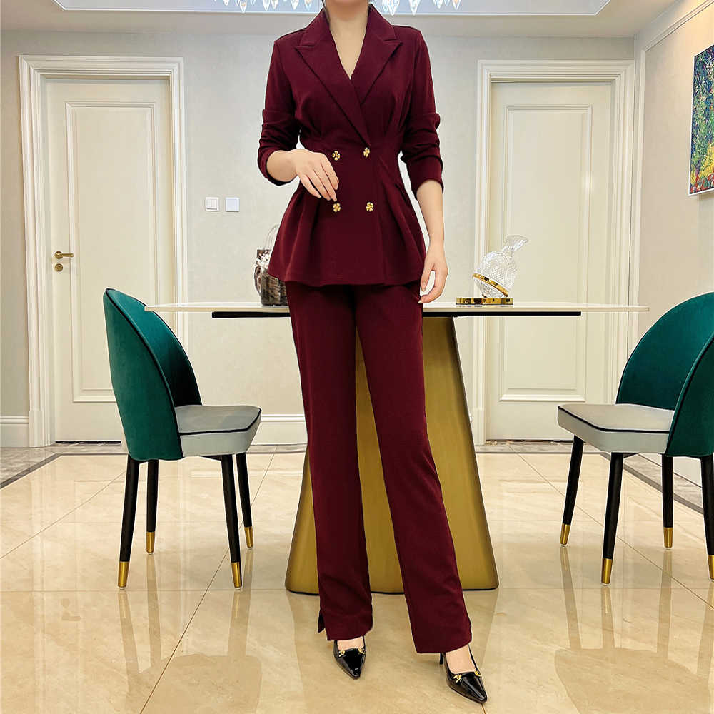 荷叶边收腰显瘦西装西服套装