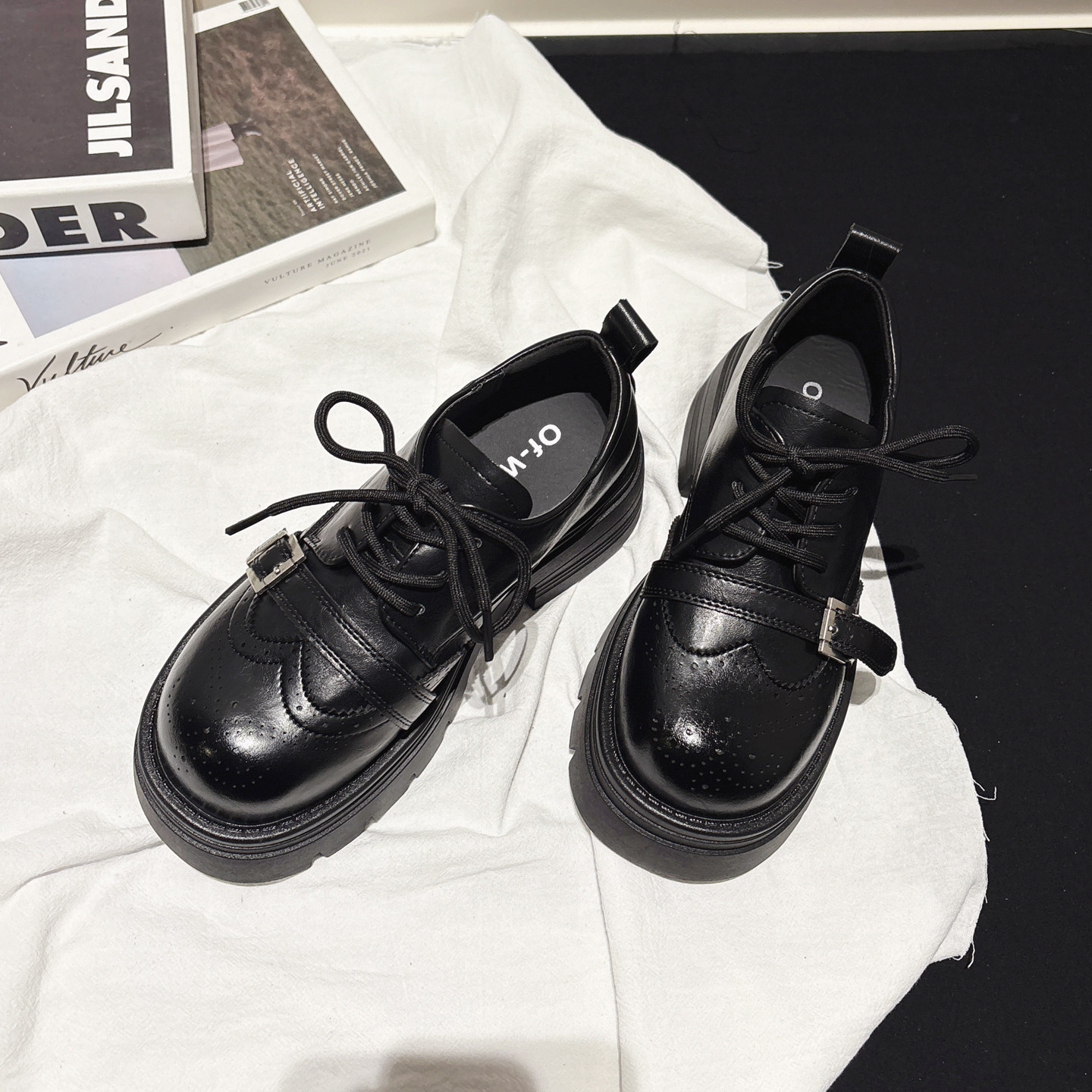 6CM~厚底真皮皮带扣雕花布洛克鞋女配袜子小皮鞋老钱风英伦乐福鞋,女鞋,牛津鞋/布洛克鞋/德比鞋,淘宝优惠券,粉丝福利购,淘宝优惠卷