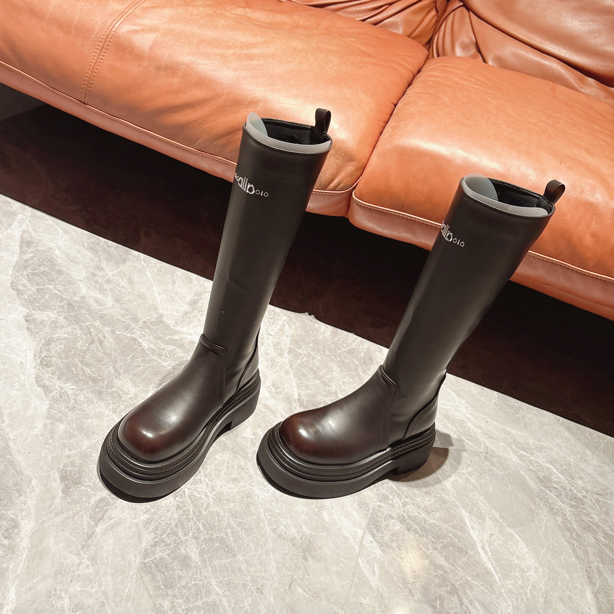 微弹~厚底增高高筒瘦瘦靴女