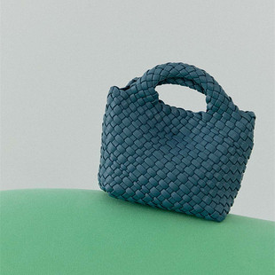 泰国sugarmonday软皮编织包Pun Pun系列mini手提包托特包黑色蓝色