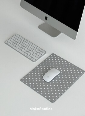 独家定制！亲肤波点皮质笔记本电脑鼠标垫小众简约高级感办公