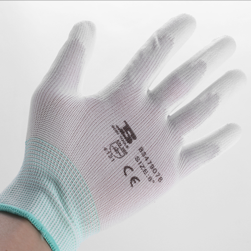 尼龙手套电子厂pu涂掌手套作业