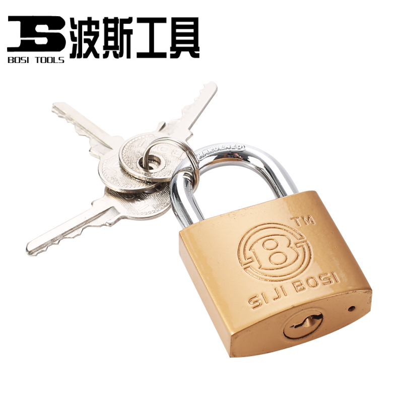 波斯工具 仿铜锁/仿铜色铁挂锁搭扣小锁头防盗锁20-63MM纯铜锁心