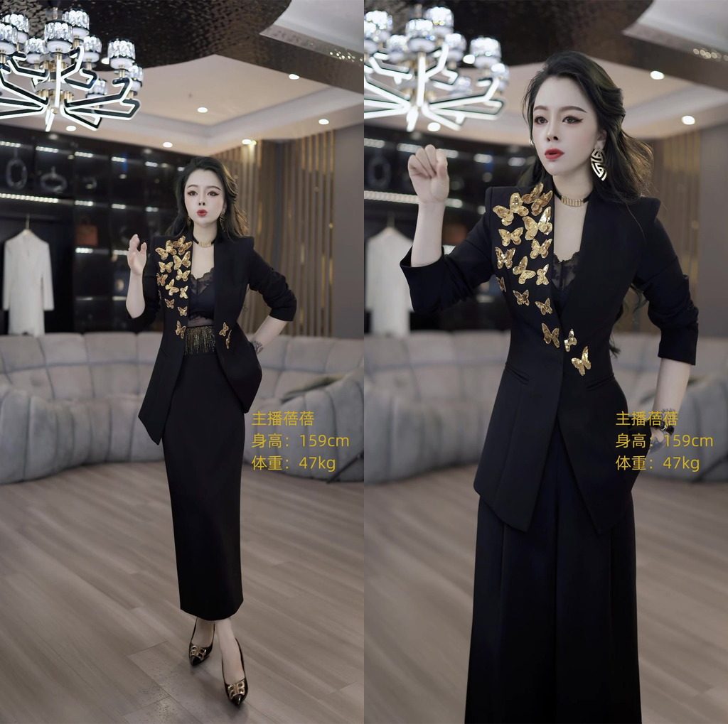 春秋上新设计感修身显瘦西服套装