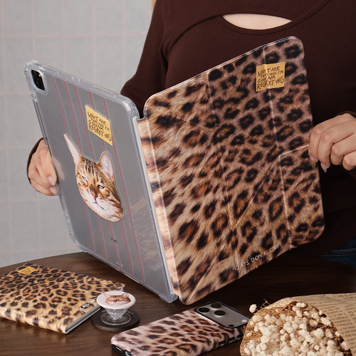 豹纹Y型拆分亚克力Air8保护套硬壳Air4/5/6苹果pro11/10.9背壳iPad7/8/9防摔12.9/13寸3y笔槽mini6/7防弯10.2