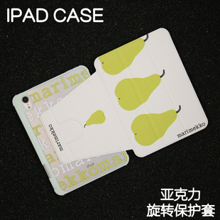 6苹果24pro11 9保护套2024硬壳air5 10.9平板壳iPad10.2防摔笔槽mini4 三个梨旋转亚克力ipad7