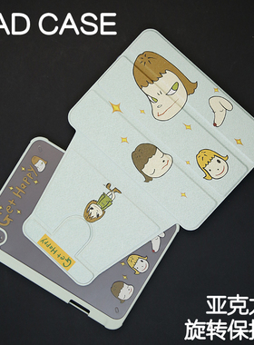 奈良美智旋转亚克力ipad7/8/9保护套air4/5苹果pro11/10.9壳iPad10.2防弯24款Air6硬壳笔槽mini4/5/6/7防摔