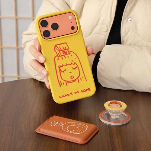 屋子奈苹果iPhone17promax手机壳iPhone16promax/15pro降解磁吸iphone14/13pro防摔软壳带支架泡泡骚通用17