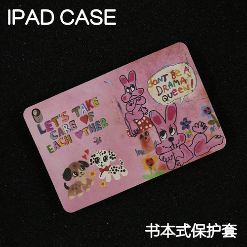 红粉ipad7/8/9苹果保护套2024款Air4/5/6外壳22pro11平板壳iPad10.2/10.5书本皮套Air3硅胶笔槽mini5/6/7防摔
